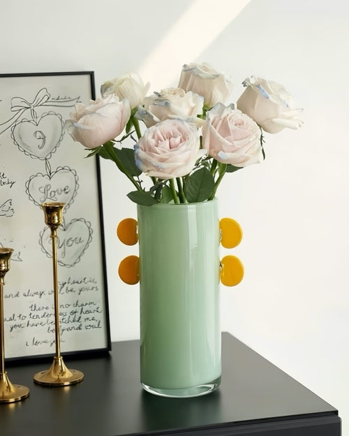 Handblown Whimsical Cylinder Vase - Eclectic Table Setting