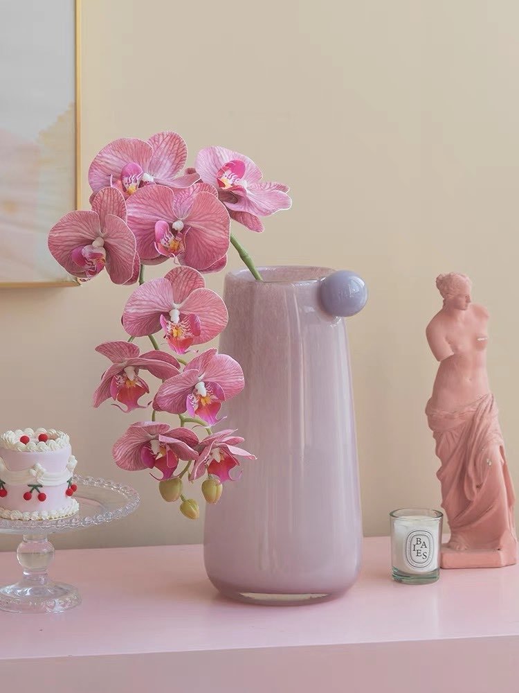 Jelly Bean Cylinder Vase - Whimsical Dopamine Centerpiece Vase