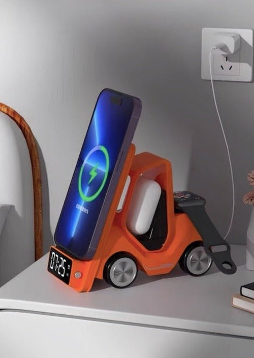 4 in 1 Forklift Fast Wireless Charging Station Dock for iPhone,