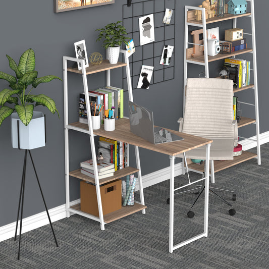 HOMCOM Foldable Office Desk with Storage Shelf Computer Workstation