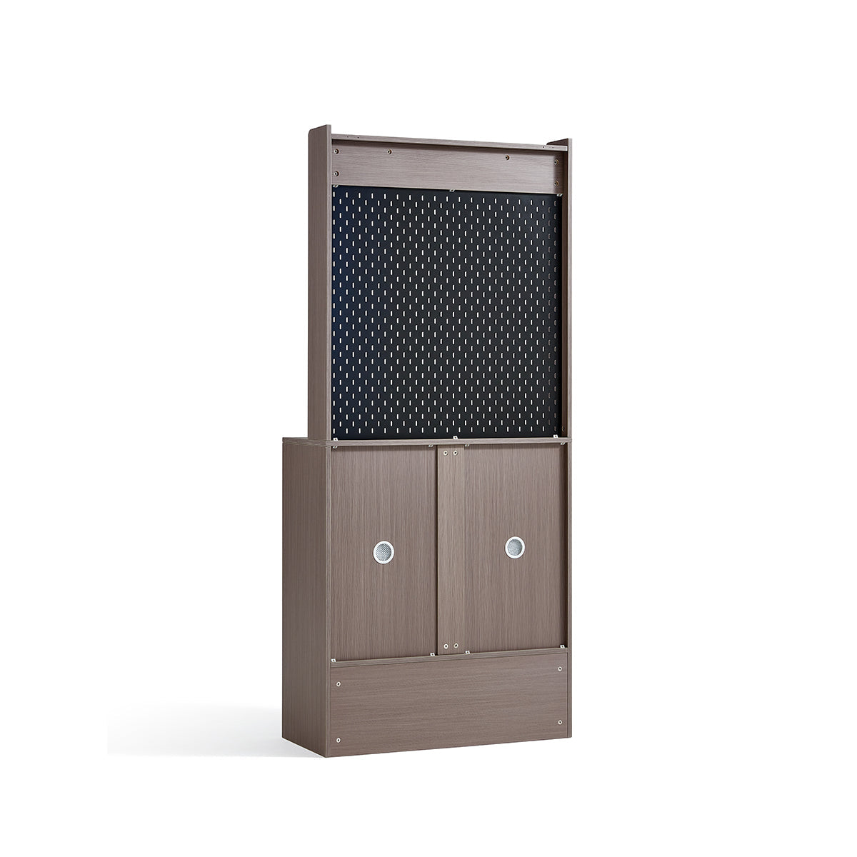 Cappuccino Taupe Shoe Cabinet with Coat Rack-3