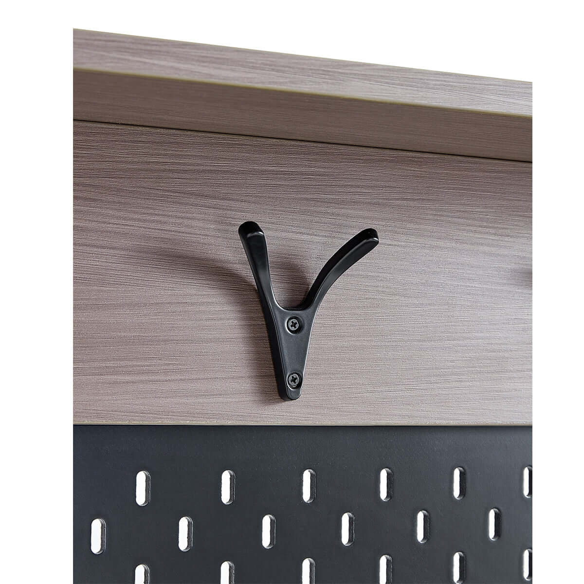 Cappuccino Taupe Shoe Cabinet with Coat Rack-4